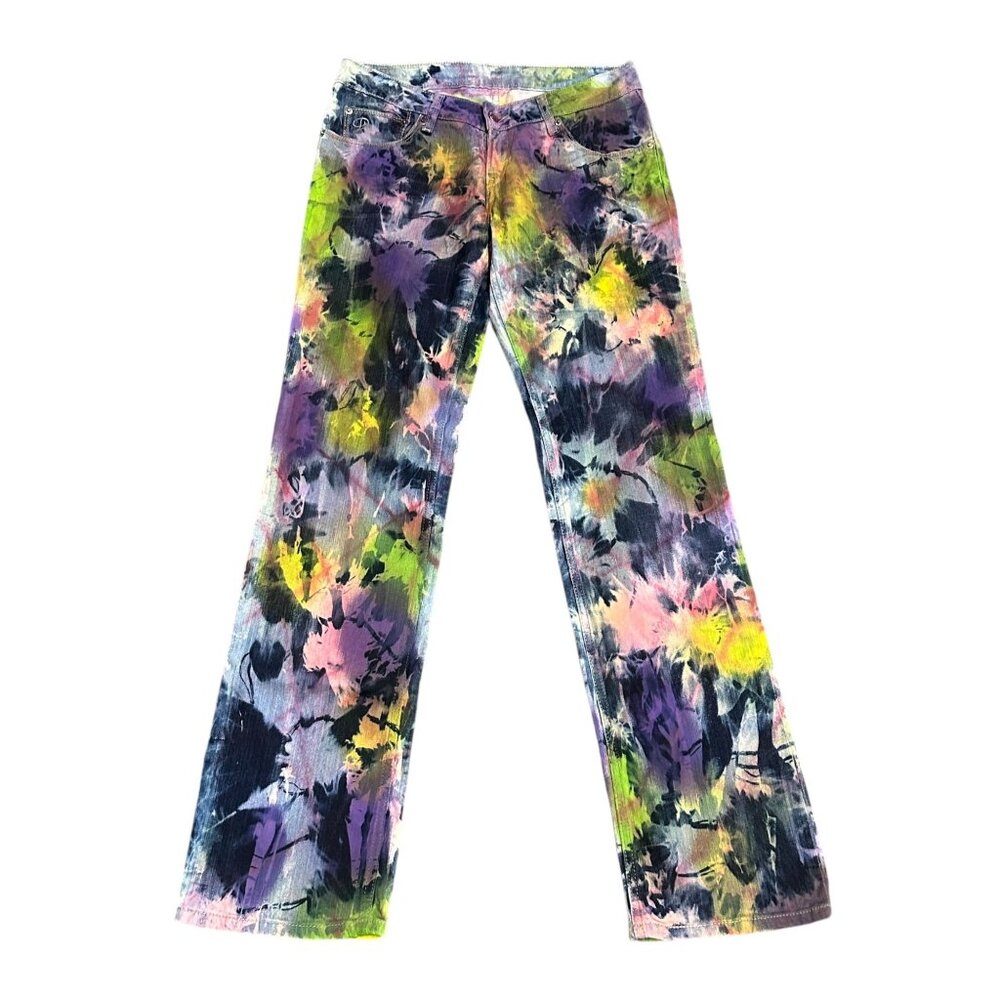Levis 594 Tie Dye Straight Leg Jeans Funky Festival Indie Artsy Dopamine 28x33